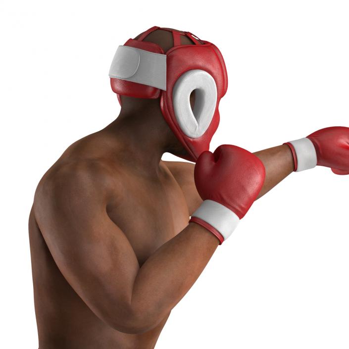 3D African American Boxer Red Suit Pose 3 model