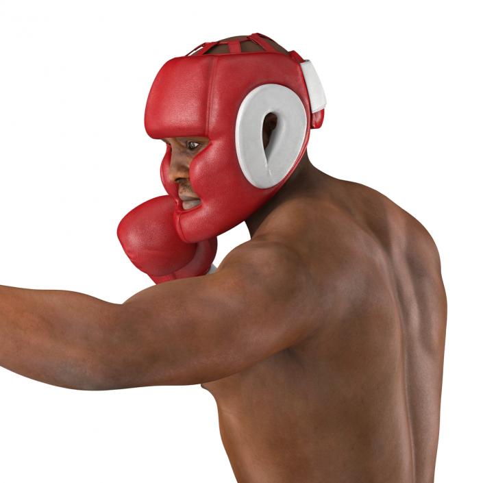 3D African American Boxer Red Suit Pose 3 model