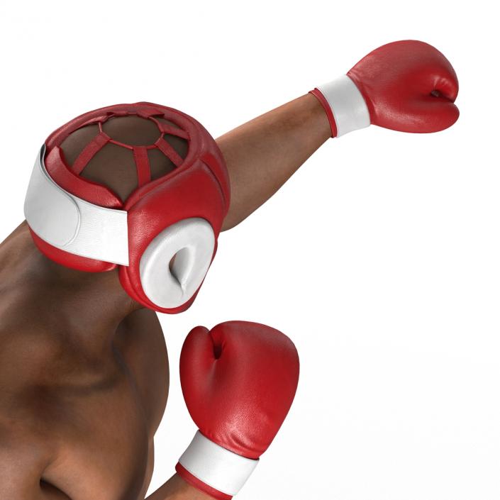 3D African American Boxer Red Suit Pose 3 model