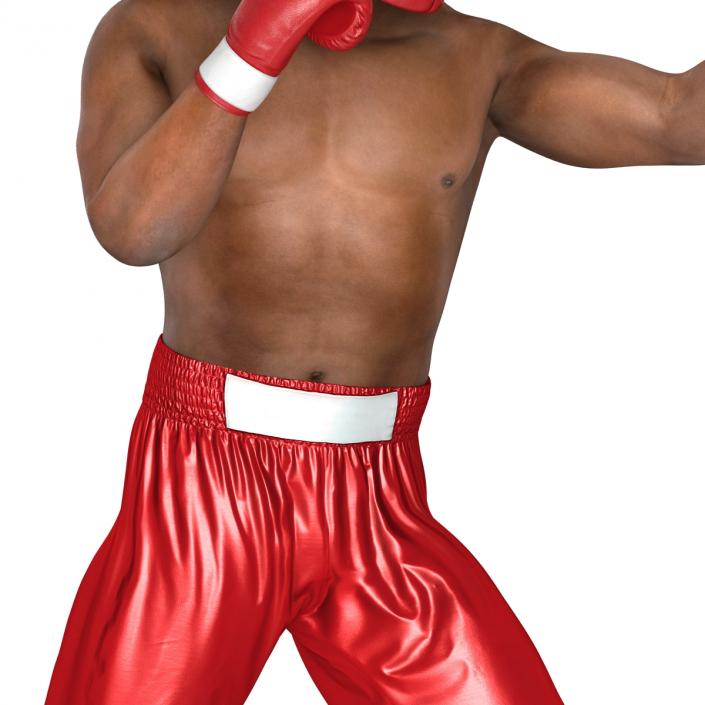 3D African American Boxer Red Suit Pose 3 model