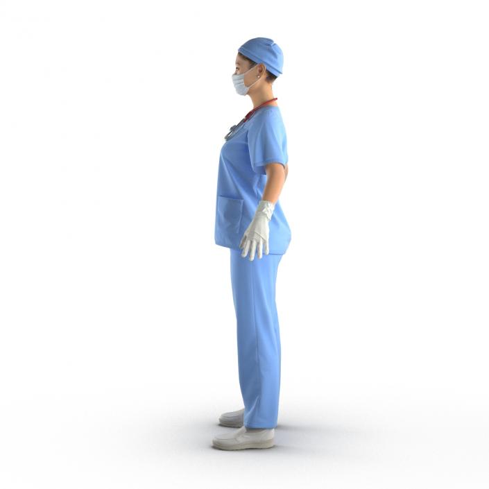 3D model Asian Female Surgeon