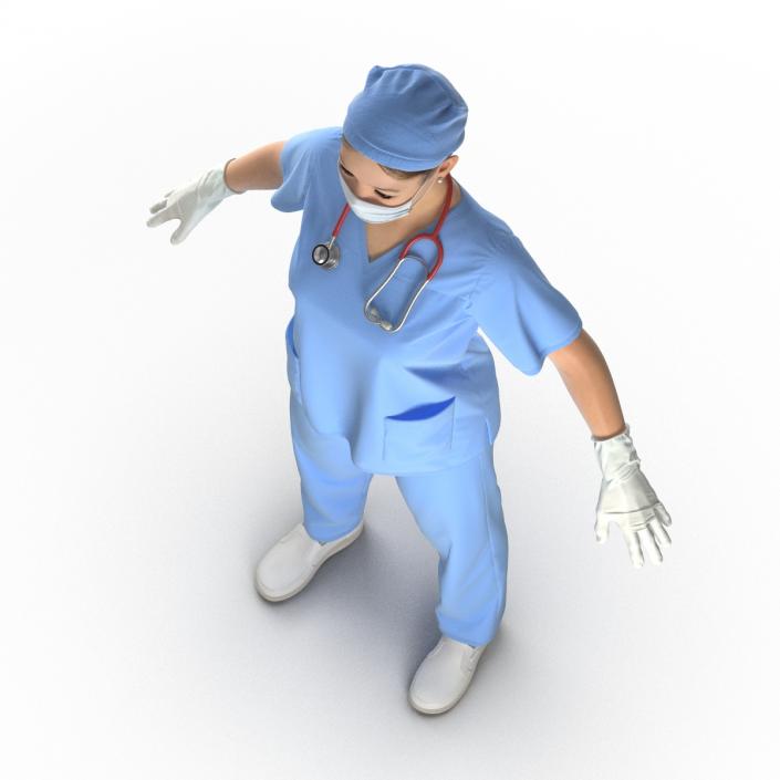 3D model Asian Female Surgeon