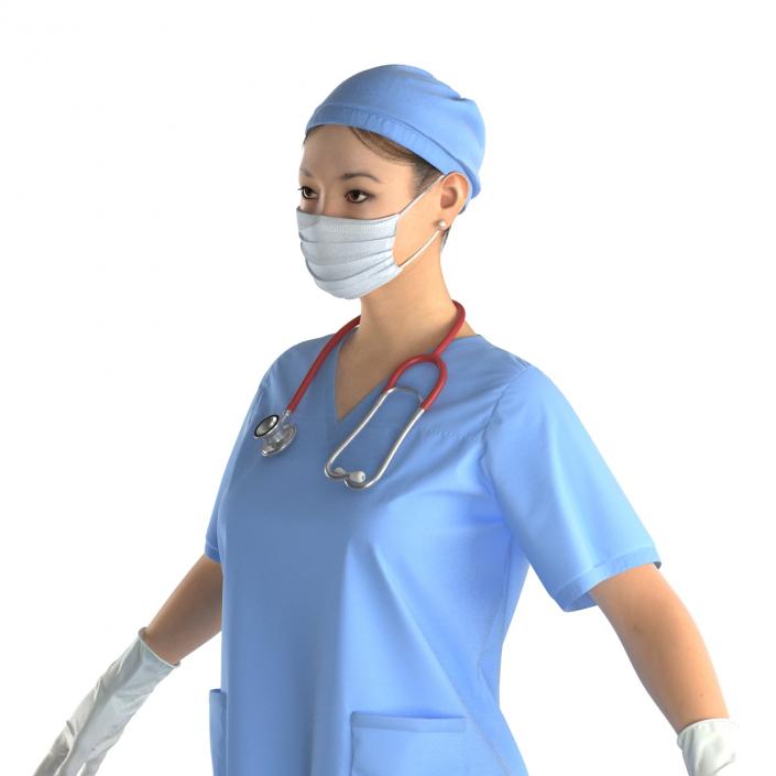 3D model Asian Female Surgeon