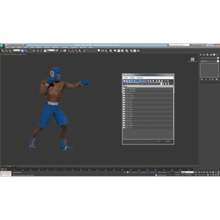 African American Boxer Pose 3 3D model