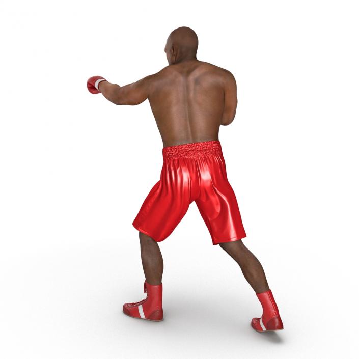 3D model African American Boxer 2 Red Suit Pose 3