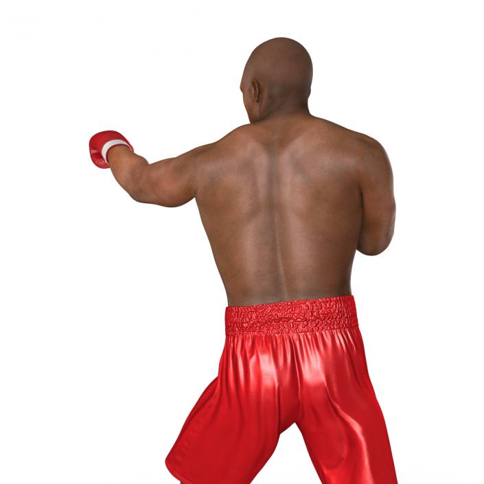 3D model African American Boxer 2 Red Suit Pose 3