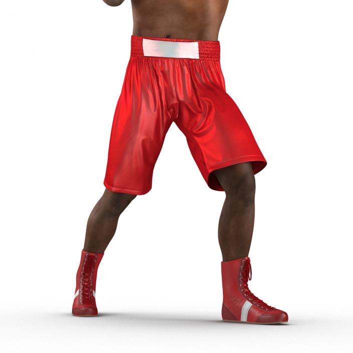 3D model African American Boxer 2 Red Suit Pose 3