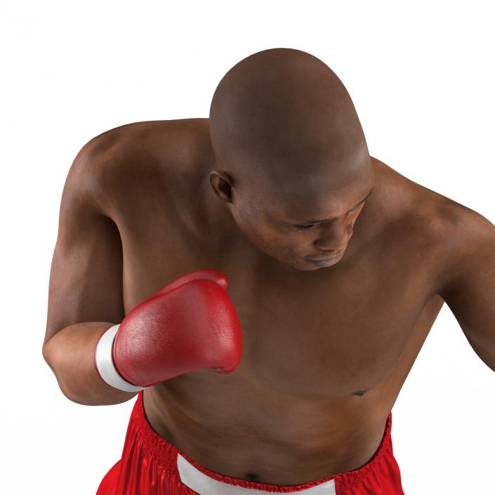 3D model African American Boxer 2 Red Suit Pose 3