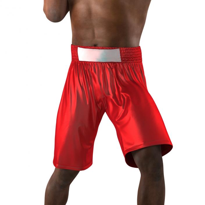 3D model African American Boxer 2 Red Suit Pose 3