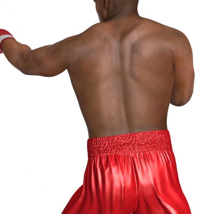 3D model African American Boxer 2 Red Suit Pose 3