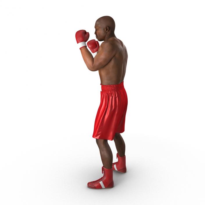 3D model African American Boxer 2 Red Suit Pose 2