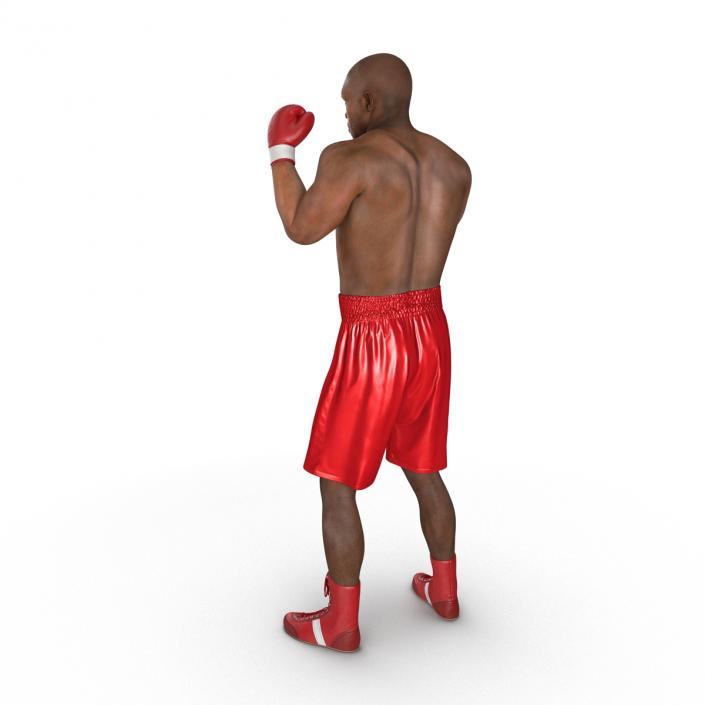 3D model African American Boxer 2 Red Suit Pose 2