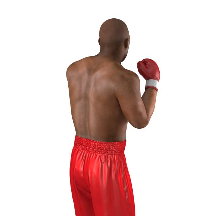 3D model African American Boxer 2 Red Suit Pose 2