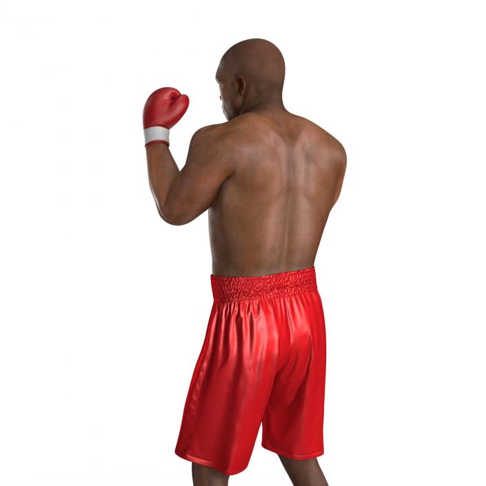 3D model African American Boxer 2 Red Suit Pose 2