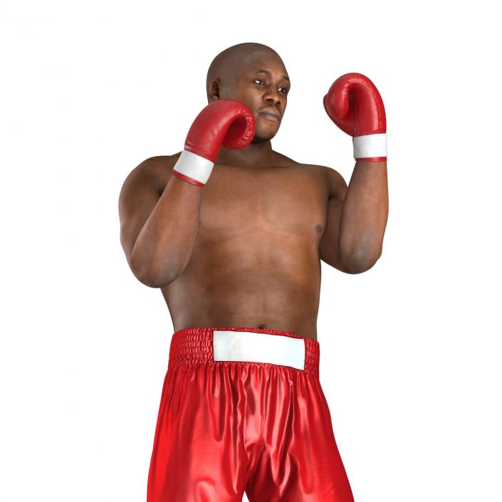 3D model African American Boxer 2 Red Suit Pose 2