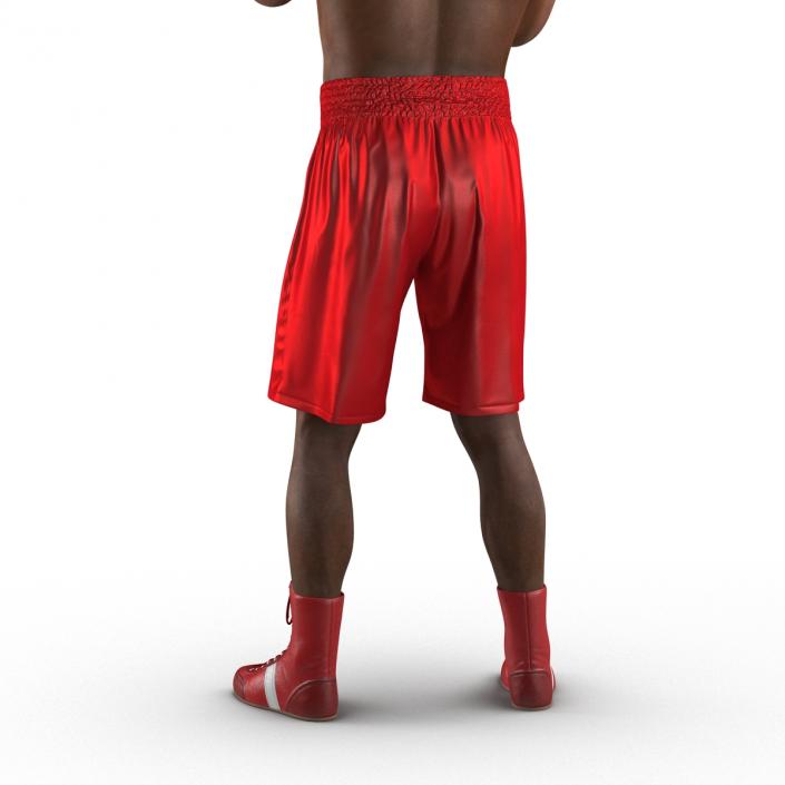 3D model African American Boxer 2 Red Suit Pose 2