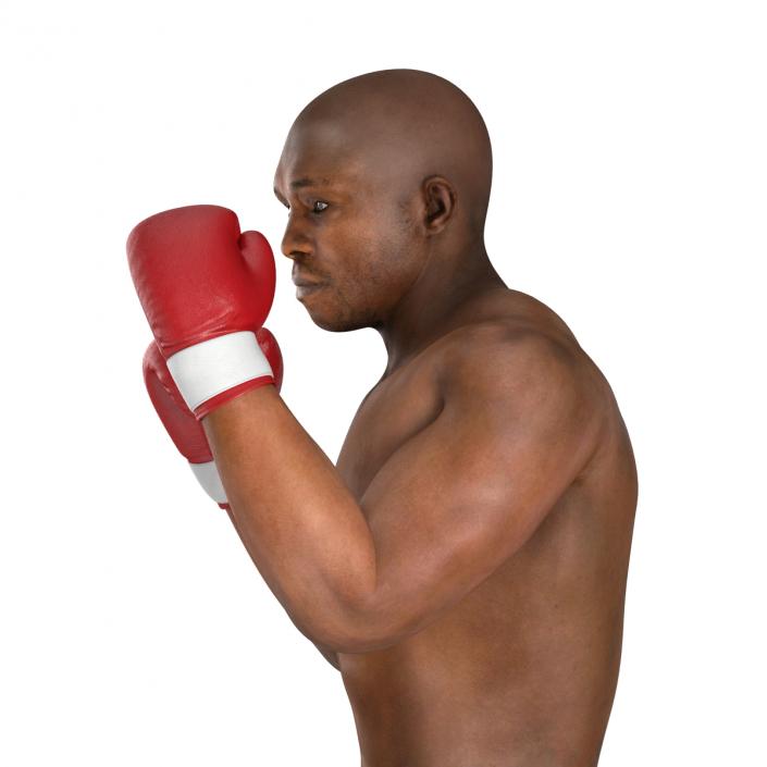 3D model African American Boxer 2 Red Suit Pose 2