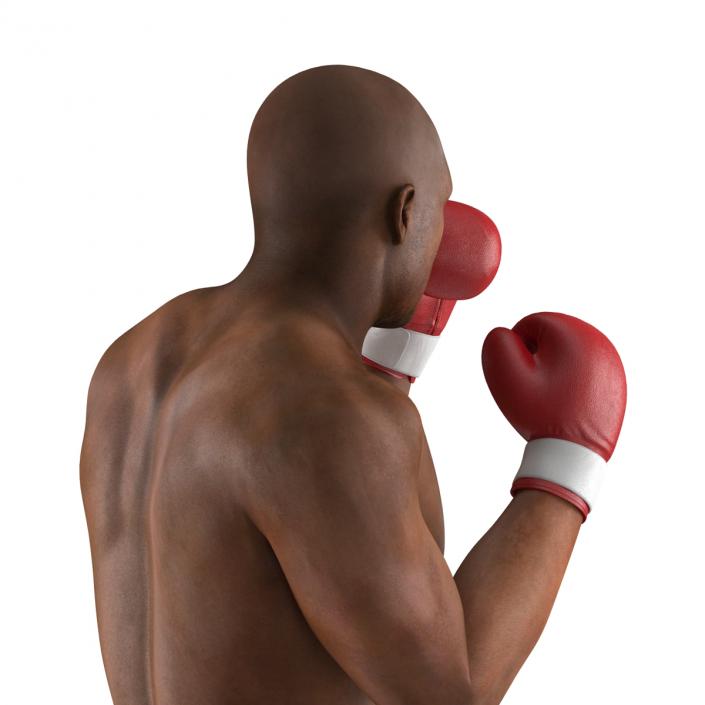 3D model African American Boxer 2 Red Suit Pose 2