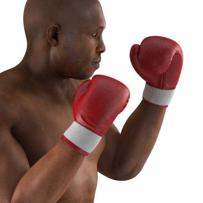 3D model African American Boxer 2 Red Suit Pose 2