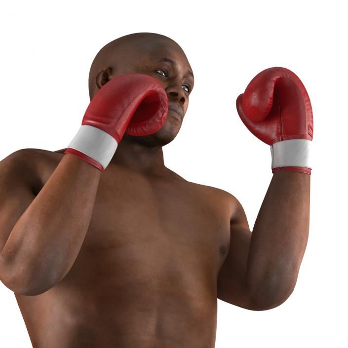 3D model African American Boxer 2 Red Suit Pose 2