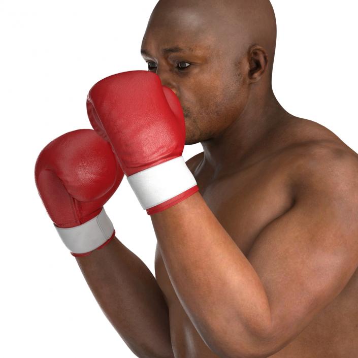 3D model African American Boxer 2 Red Suit Pose 2