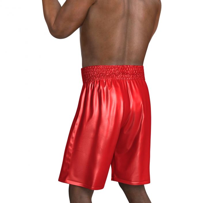 3D model African American Boxer 2 Red Suit Pose 2