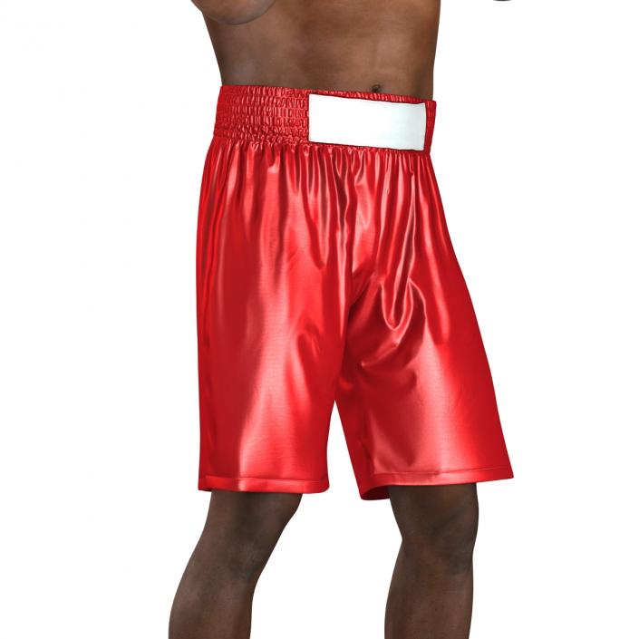 3D model African American Boxer 2 Red Suit Pose 2