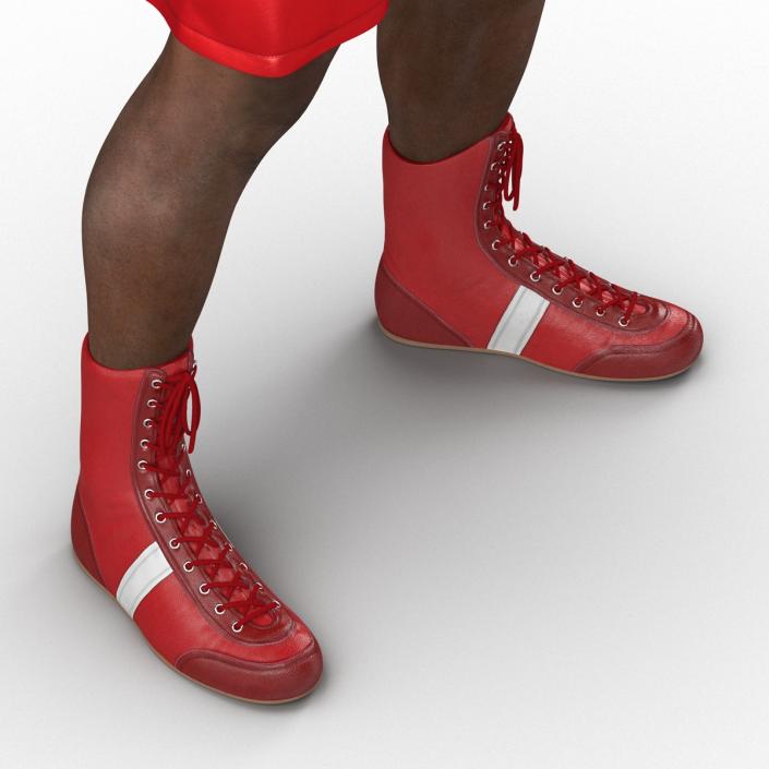 3D model African American Boxer 2 Red Suit Pose 2