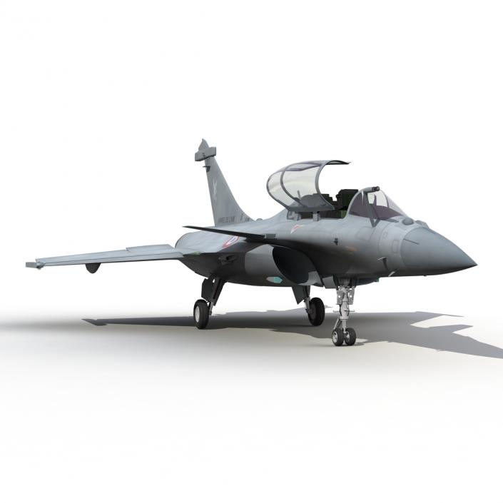 French Fighter Dassault Rafale Rigged 3D