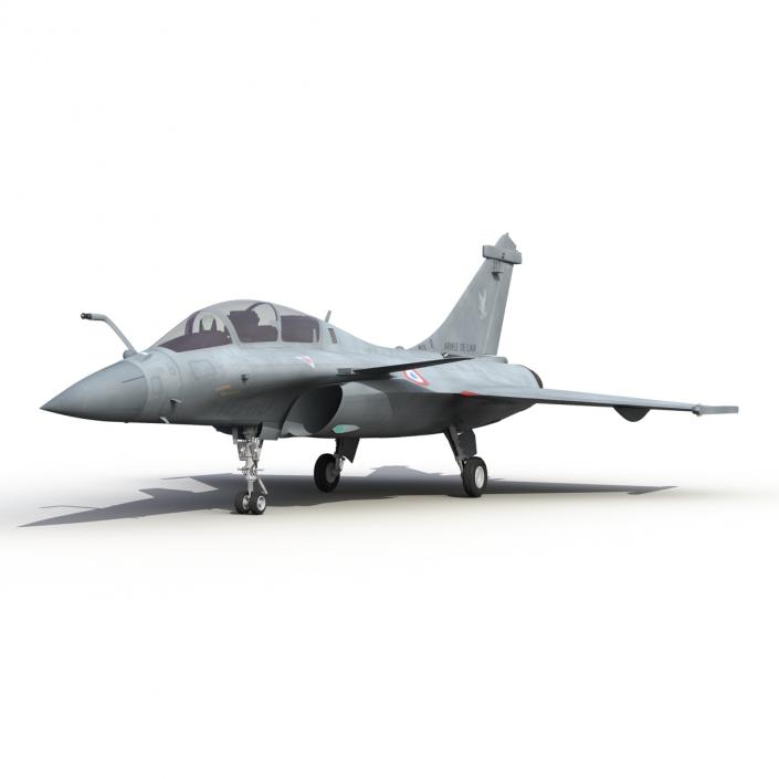 French Fighter Dassault Rafale Rigged 3D