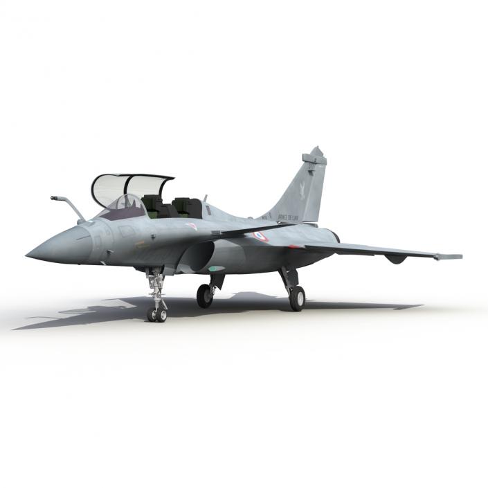 French Fighter Dassault Rafale Rigged 3D