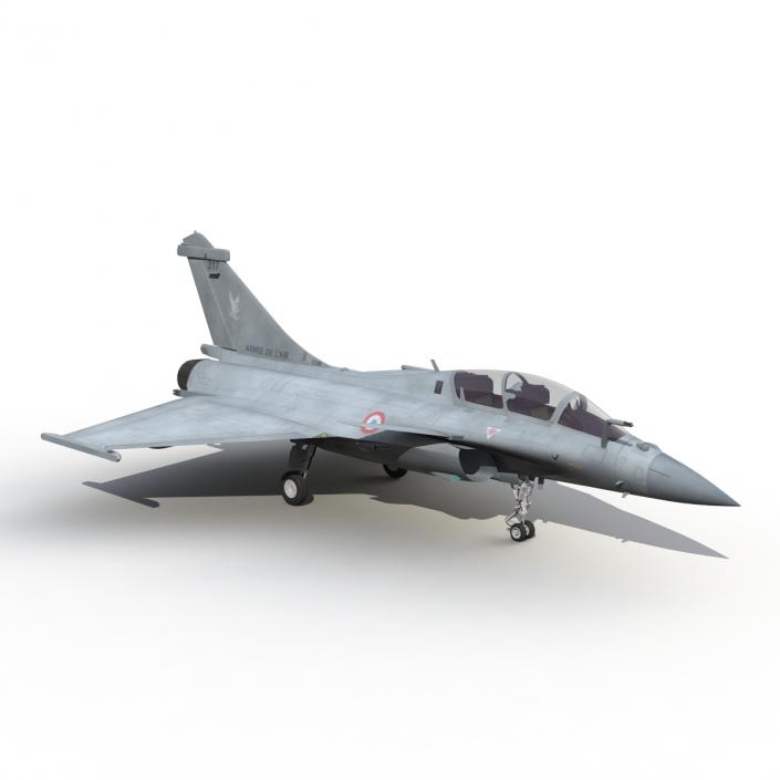 French Fighter Dassault Rafale Rigged 3D