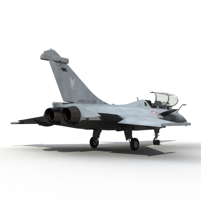 French Fighter Dassault Rafale Rigged 3D