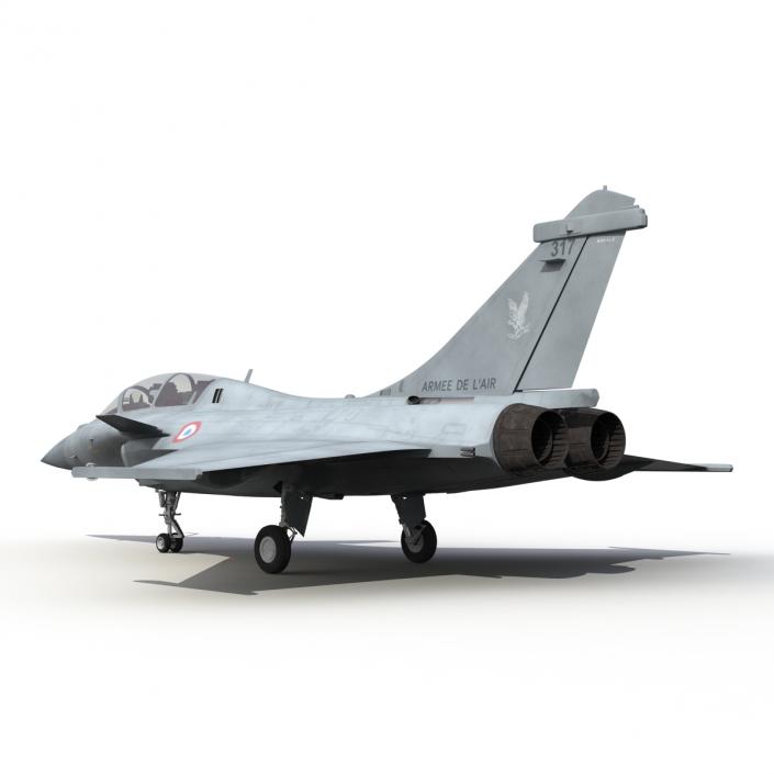 French Fighter Dassault Rafale Rigged 3D