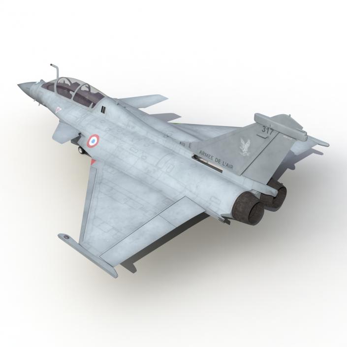 French Fighter Dassault Rafale Rigged 3D