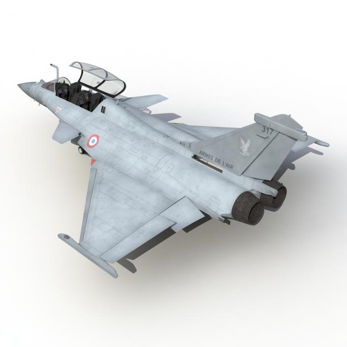 French Fighter Dassault Rafale Rigged 3D