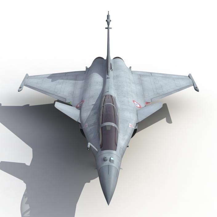 French Fighter Dassault Rafale Rigged 3D