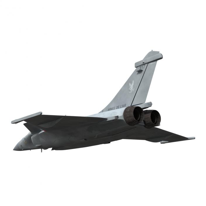 French Fighter Dassault Rafale Rigged 3D