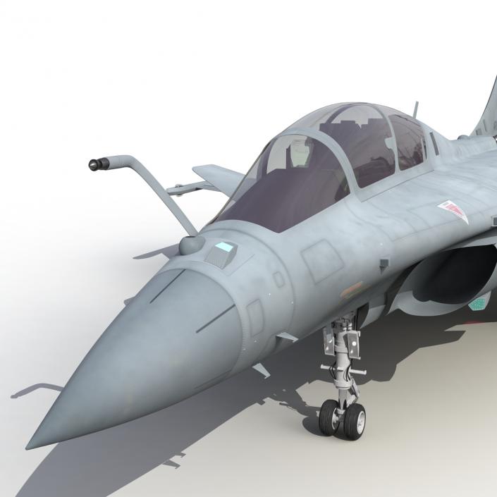 French Fighter Dassault Rafale Rigged 3D