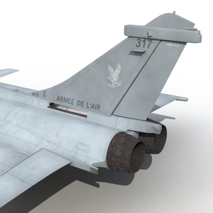 French Fighter Dassault Rafale Rigged 3D