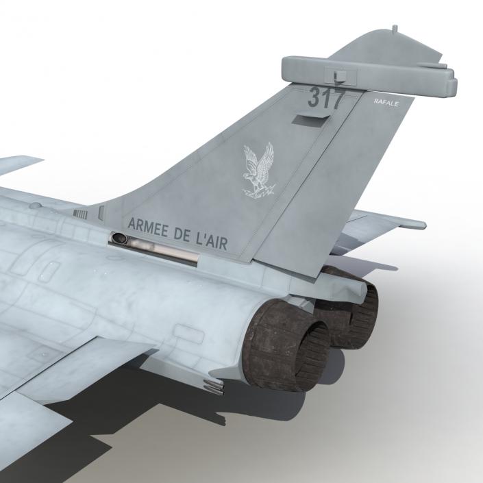 French Fighter Dassault Rafale Rigged 3D