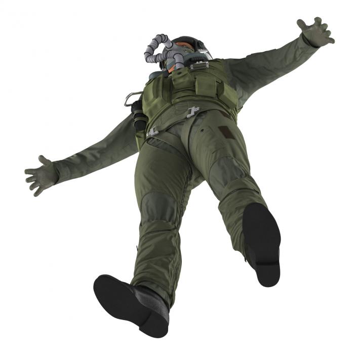 3D US Military Jet Fighter Pilot Rigged