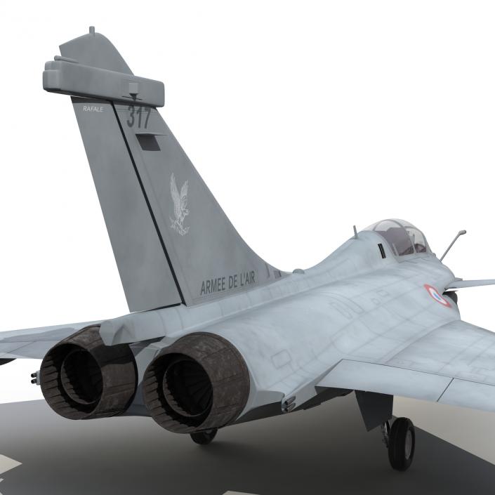 French Fighter Dassault Rafale Rigged 3D