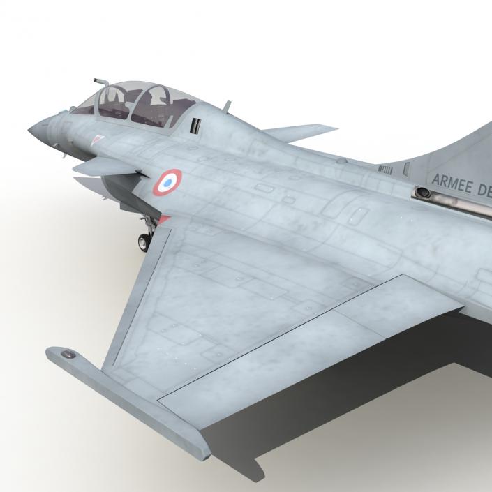 French Fighter Dassault Rafale Rigged 3D