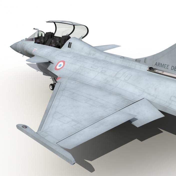 French Fighter Dassault Rafale Rigged 3D