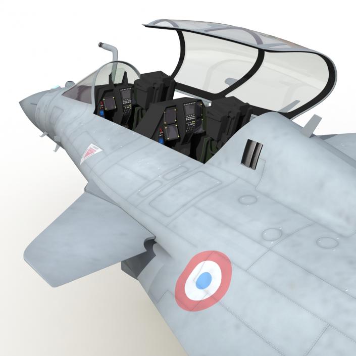 French Fighter Dassault Rafale Rigged 3D