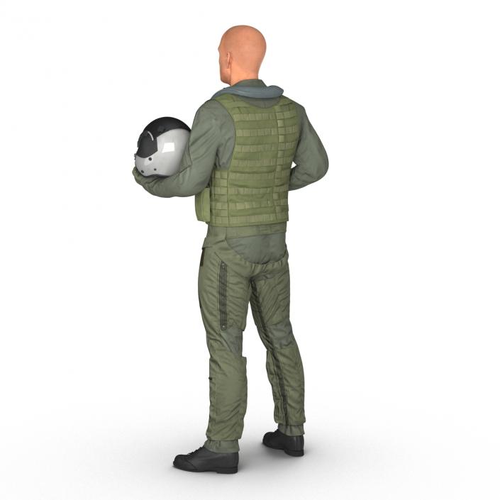 3D US Military Jet Fighter Pilot Rigged