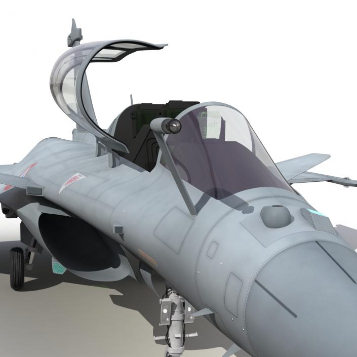 French Fighter Dassault Rafale Rigged 3D