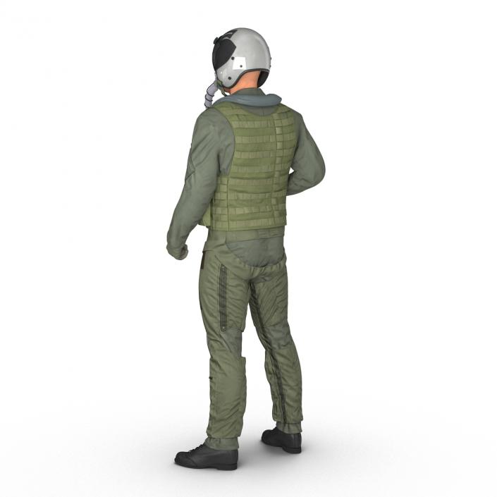 3D US Military Jet Fighter Pilot Rigged