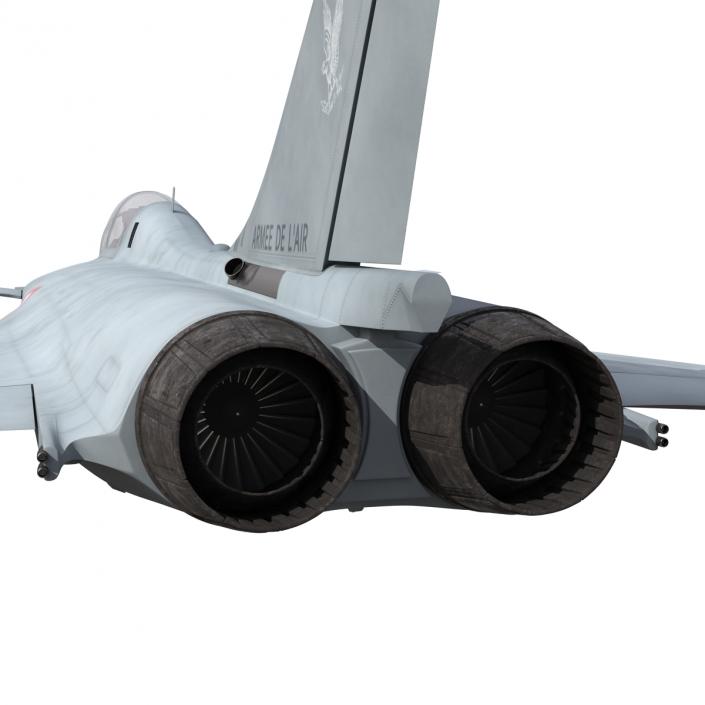 French Fighter Dassault Rafale Rigged 3D